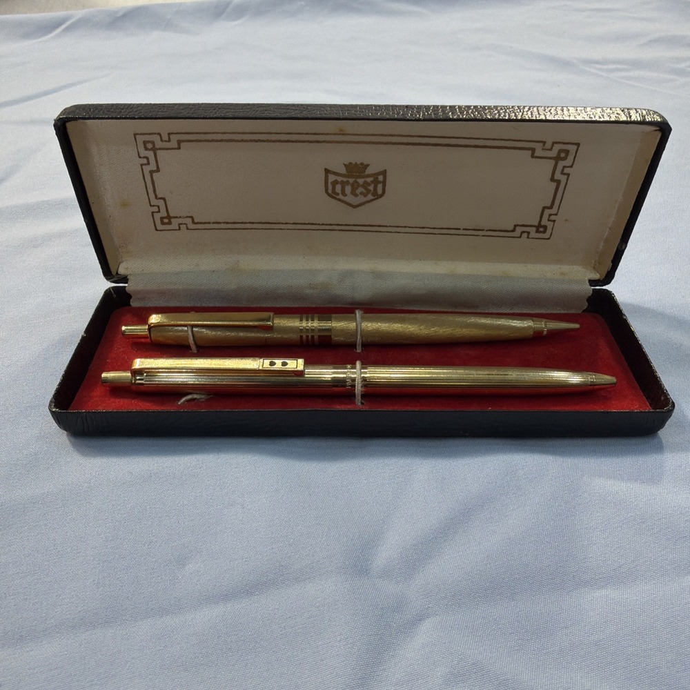 Paper Mate Pen Double Heart • Gold Tone • Gold Tone Pencil With Eraser